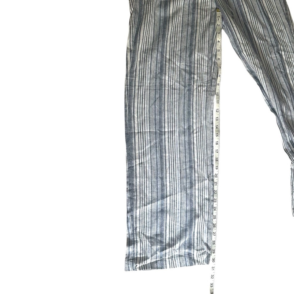 Land ‘n Sea Women’s Blue & White Striped Linen Relaxed Pants w/ Pockets Size S - Picture 3 of 9